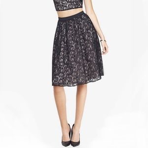 Express tulle and floral lace skirt